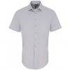 Premier Workwear Pánska bavlnená košeľa s krátkym rukávom PR246 Silver -ca. Pantone 428 M
