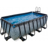 Bazén s pieskovou filtráciou Stone pool Exit Toys oceľová konštrukcia 400*200*122 cm šedý od 6 rokov