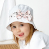 Dievčenský letný klobúk s mašľou Ajs