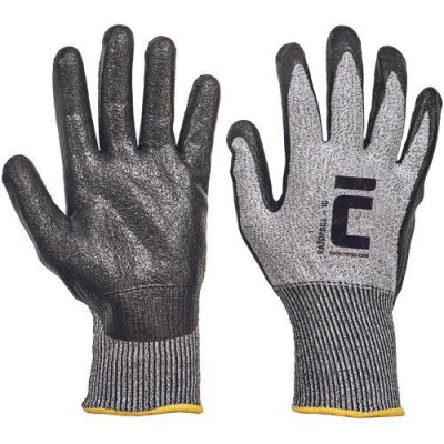 CERVA RAZORBILL rukavice|pletené, nitril/kaučuk - šedé 8
