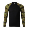 MALFINI Tričko Camouflage LS 166, dlouhý rukáv, unisex MAL-1663413 S Maskáčová zelená
