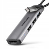 HMC-H3A Viacportový USB hub 4in1, 5Gbps, 3x USB-A (2x USB2.0, 1x USB3) +,