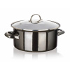 BANQUET Hrniec smaltovaný METALLIC Black 22 cm, 3,75 l, s pokrievkou