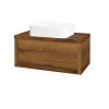 Dreja Umývadlová skriňa STORM SZZ 80 (umývadlo Joy) - D27 Cognac / D27 Cognac
