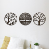 drevo zivota Drevený obraz s motívom 3 stromov Farebný vzor: Wenge, Rozmery (cm): 95x95