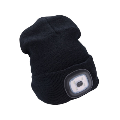 EXTOL LIGHT Čepice s čelovkou 4 × 45 lm, USB nabíjení, černá, univerzální velikost 43199