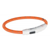 TRIXIE Svítící kroužek USB na krk M-L 45 cm/7 mm oranžový