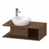 DURAVIT D-Neo závesná skrinka pod umývadlo na dosku Compact, 1 otvorená priehrada vpravo, 800 x 480 x 260 mm, orech tmavý, DE491802121