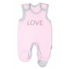 Dojčenské bavlnené dupačky Love - ružové, veľ. 62 Baby Nellys