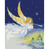 Maľovanie podľa čísel – Vianočný anjel so zlatými krídlami, 80 × 100 cm, napnuté plátno na rám 8596530051558