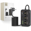 Predlžovací Kábel Sieťová napájacia lišta 3 zásuvky 230 V + 6 x USB nabíjačka