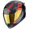 INTEGRÁLNA PRILBA SCORPION EXO-1400 EVO II CARBON AIR PLATTED BLACK RED S