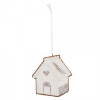Clayre & Eef Závesná dekorácia zasnežená perníková chalúpka Frosted Ginger - 9*1*10 cm - Clayre & Eef