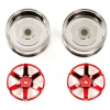 Kolesá Tamiya 6-spoke chr./red 26mm Off+4 1/10 2 ks