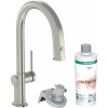 HANSGROHE Aqittura M91 páková drezová batéria s filtráciou (obsahuje filter), s vyťažiteľným výtokom, 1jet, sBox, výška výtoku 210 mm, vzhľad nerezovej ocele, 76800800