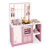 Kuchynka elektronická s magickými cestovinami Loft Fleur Pink 360° Smoby ružová so zvukom obojstranná s 27 doplnkami 50 cm pracovná doska