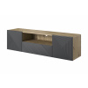 BOGART. Závesný TV stolík Asha 167 cm s otvorenou policou - artisan / rivier stone mat
