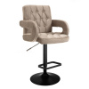 LuxuryForm DESIGN Barová stolička BOSTON VELUR na čiernom tanieri - latte