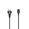 Sieťový kábel ochranný kontakt – trojlístok, 2,5 m, čierny - HAMA 00200736