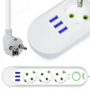 NAPÁJACÍ PANEL 3 ZÁSUVKY + 3 USB PREDLŽOVACÍ KÁBEL 2 M