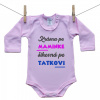 Boodyy Ružové Body s dlhým rukávom Krásna po maminke, šikovná po tatkovi 98 (2-3 roky)