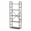 Autronic Regál, 5 polic, dekor staré dřevo, MDF, černý lak GD-225 OLW
