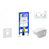 GEBERIT Modul na závesné WC s tlačidlom Sigma20, biela/lesklý chróm + Duravit D-Code - WC a doska, Rimless, SoftClose