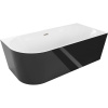 Mexen Mia voľne stojaca rohová pravá vaňa 170 x 80 cm, biela/čierna, prepad nikel kartáčovaný - 52691708075P-97