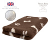 DRYBED Premium Vet Bed Paws & Bones hnedý 150 x 100 cm