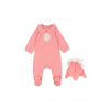 Detský overal a plyšové zvieratko Konges Sløjd COTY PICOT GIFT SET GOTS KS103766.9BYA ružová 68