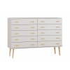Komoda z masívu borovice Nord K2/5S 155/109/42 cm / biela