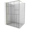 Mexen Kioto sprchová stena 70 x 200 cm, transparentnéné/čierny vzor 8 mm, zlatá - 800-070-101-50-78