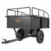 Ťažký príves ATV Steel Dump Truck, 750 lbs 15 kubických stôp, záhradný príves s odnímateľnými bočnicami pre mobilný trávnikový traktor