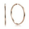 MINET JMAN0634RE04 - MINET Rose gold stříbrné náušnice hranaté kruhy 4 cm