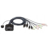 ATEN 2-port DisplayPort KVM s kabelovým přepínačem, audio CS-22DP