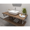 CERAMICA LATINA ATYP 141-160 x 46-50cm doska pod umývadlo, MDF/lamino, dub halifax cínový