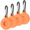 AppleKing ochranný silikónový obal s karabínou pre AirTag – 4 ks - oranžový - možnosť vrátiť tovar ZADARMO do 30tich dní