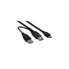 PREMIUMCORD Kabel USB 2.0 napájecí Y kabel A/M + A/M A/M mini 0.4m + 0.5m ku2y02