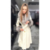 Max Original Leather Dámsky kožený kabát REBECCA fur off whiite (52 3XL) - Off white - 52