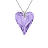 Prívesok srdce Swarovski elements fialový CRAZY – TANZANITE 17mm