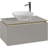 VILLEROY & BOCH Legato závesná skrinka pod umývadlo na dosku (umývadlo v strede), 1 zásuvka, 800 x 500 x 380 mm, Soft Grey, B60100VK