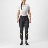 CASTELLI Cyklistické nohavice dlhé bez trakov - VELOCISSIMA THERMAL - čierna/svetlo zelená S