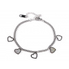 Náramek z nerezové oceli srdce Varianta: 1 stříbrná, Balení: 1 ks