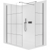 CERANO - Sprchová zástena Walk-in Onyx TL/P - 8 mm - hranatá vzpera - čierna matná, industriálne sklo - 140x120 cm