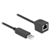 Delock adaptérový kábel USB A na RJ45 USB 2.0 konektor rj45, USB-A zástrčka 0.50 m čierna 64163; 64163