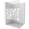 Mexen Kioto L, sprchová zástena Walk-In 110 x 200 cm, 8mm číre sklo biely vzor, zlatý lesklý profil,800-110-103-50-78