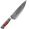 IZMAEL Damaškový kuchynský nôž Yamiyo Chef/Červená/Sivá 20.5 cm