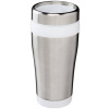 Nerezový hrnček s plastovým vnútrom, objem 470 ml, biela