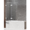 New Trendy Avexa White vaňová zástena 100 cm dvojdielny biela matné/číre sklo EXK-2972