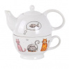 TORO Porcelánová kanvička so šálkou mačka a pes 470 ml